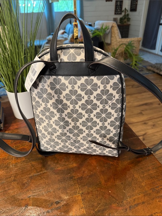 kate spade Cream and Gray Floral-Print Backpack main image 10